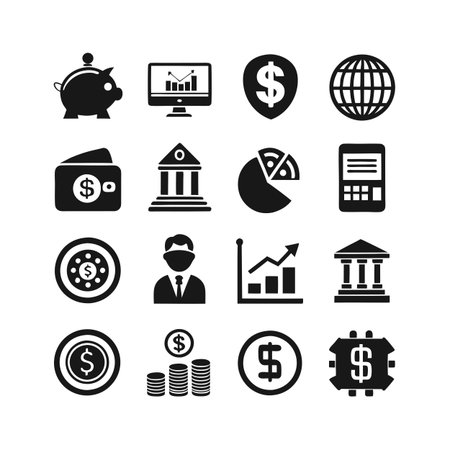 Finance and Banking Icon Set Collection Vector for UI Documents Websites and Mobile Applicationsのイラスト素材