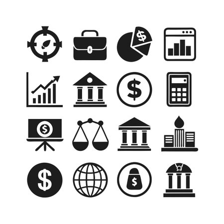 Finance and Banking Icon Set Collection Vector for UI Documents Websites and Mobile Applicationsのイラスト素材