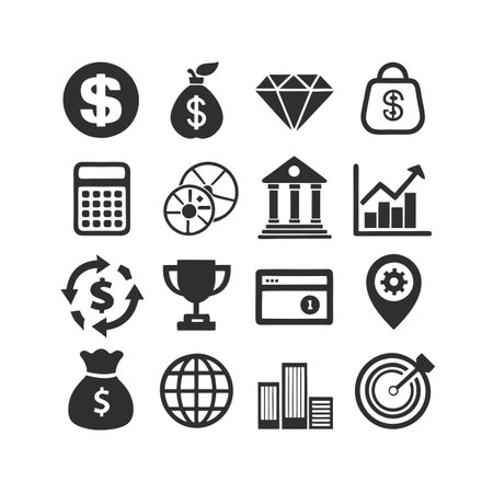 Finance and Banking Icon Set Collection Vector for UI Documents Websites and Mobile Applicationsのイラスト素材