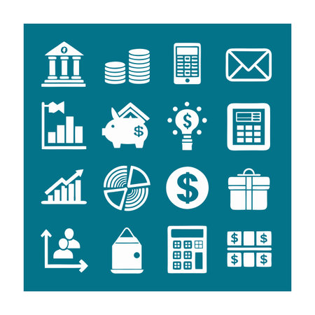 Finance and Banking Icon Set Collection Vector for UI Documents Websites and Mobile Applicationsのイラスト素材