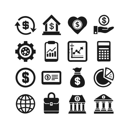 Finance and Banking Icon Set Collection Vector for UI Documents Websites and Mobile Applicationsのイラスト素材
