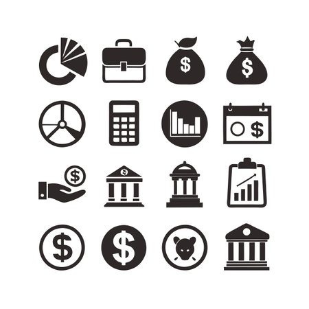 Finance and Banking Icon Set Collection Vector for UI Documents Websites and Mobile Applicationsのイラスト素材