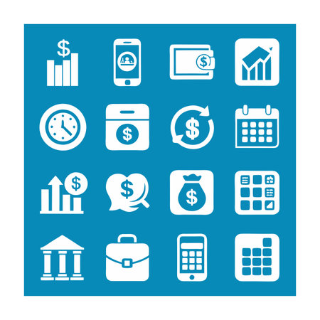 Finance and Banking Icon Set Collection Vector for UI Documents Websites and Mobile Applicationsのイラスト素材