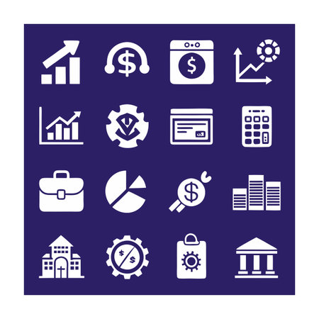 Finance and Banking Icon Set Collection Vector for UI Documents Websites and Mobile Applicationsのイラスト素材