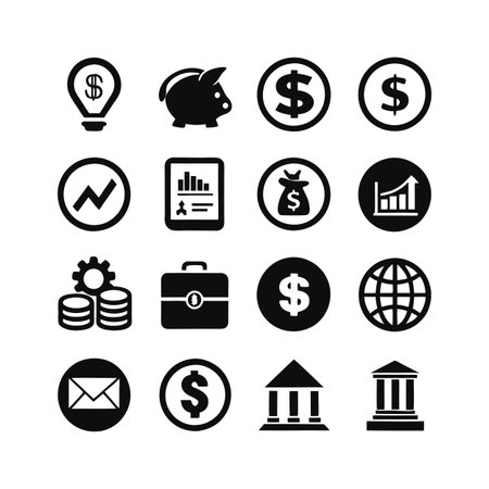 Finance and Banking Icon Set Collection Vector for UI Documents Websites and Mobile Applicationsのイラスト素材