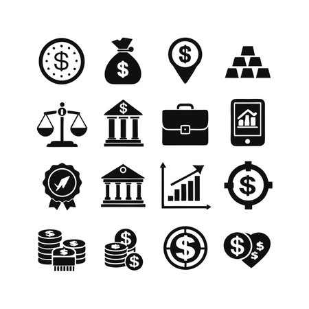 Finance and Banking Icon Set Collection Vector for UI Documents Websites and Mobile Applicationsのイラスト素材