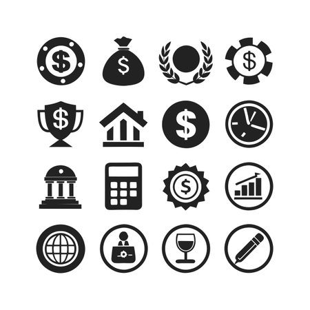 Finance and Banking Icon Set Collection Vector for UI Documents Websites and Mobile Applicationsのイラスト素材