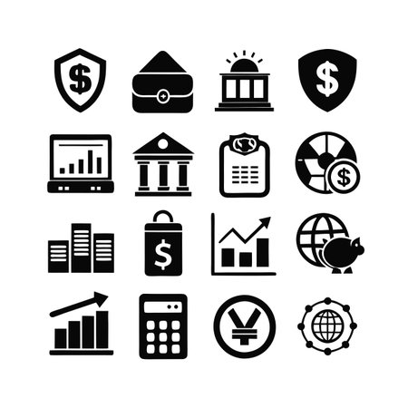Finance and Banking Icon Set Collection Vector for UI Documents Websites and Mobile Applicationsのイラスト素材