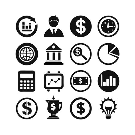Finance and Banking Icon Set Collection Vector for UI Documents Websites and Mobile Applicationsのイラスト素材