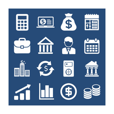 Finance and Banking Icon Set Collection Vector for UI Documents Websites and Mobile Applicationsのイラスト素材