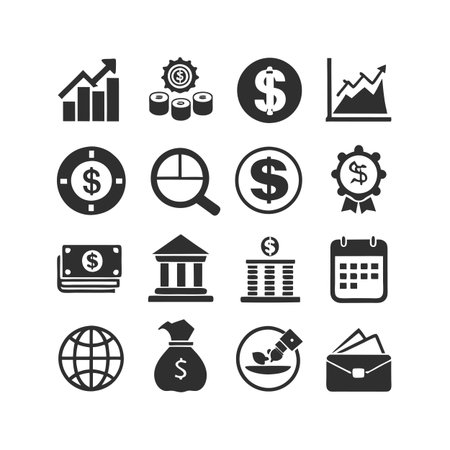 Finance and Banking Icon Set Collection Vector for UI Documents Websites and Mobile Applicationsのイラスト素材