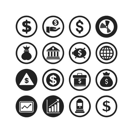 Finance and Banking Icon Set Collection Vector for UI Documents Websites and Mobile Applicationsのイラスト素材