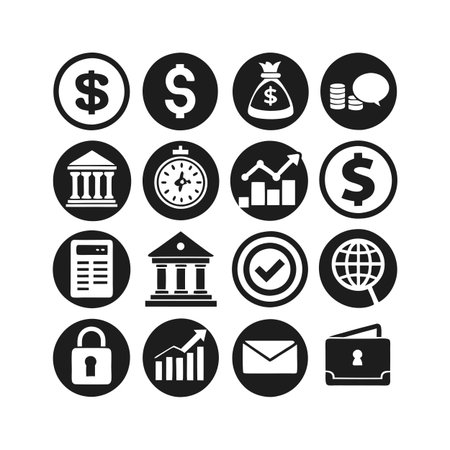 Finance and Banking Icon Set Collection Vector for UI Documents Websites and Mobile Applicationsのイラスト素材