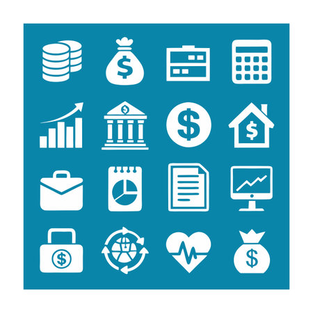 Finance and Banking Icon Set Collection Vector for UI Documents Websites and Mobile Applicationsのイラスト素材