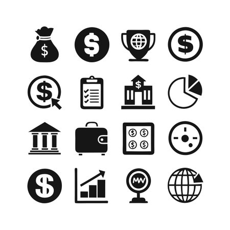 Finance and Banking Icon Set Collection Vector for UI Documents Websites and Mobile Applicationsのイラスト素材