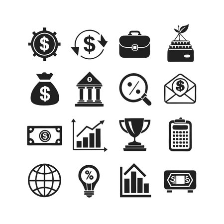 Finance and Banking Icon Set Collection Vector for UI Documents Websites and Mobile Applicationsのイラスト素材