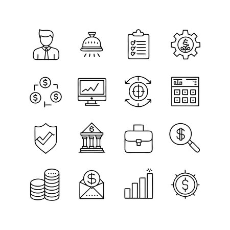 Finance and Banking Icon Set Collection Vector for UI Documents Websites and Mobile Applicationsのイラスト素材