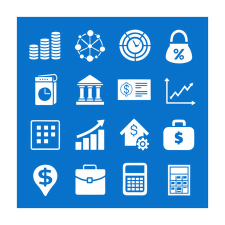 Finance and Banking Icon Set Collection Vector for UI Documents Websites and Mobile Applicationsのイラスト素材