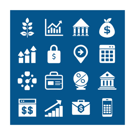 Finance and Banking Icon Set Collection Vector for UI Documents Websites and Mobile Applicationsのイラスト素材