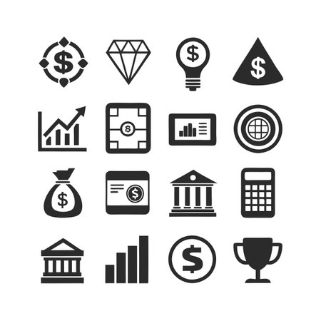 Finance and Banking Icon Set Collection Vector for UI Documents Websites and Mobile Applicationsのイラスト素材