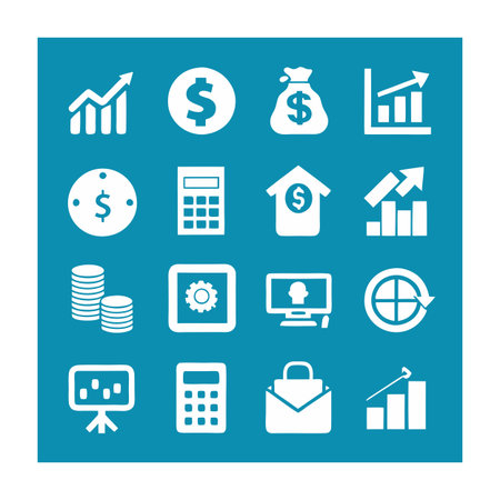 Finance and Banking Icon Set Collection Vector for UI Documents Websites and Mobile Applicationsのイラスト素材