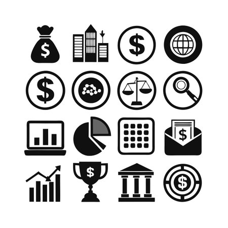 Finance and Banking Icon Set Collection Vector for UI Documents Websites and Mobile Applicationsのイラスト素材