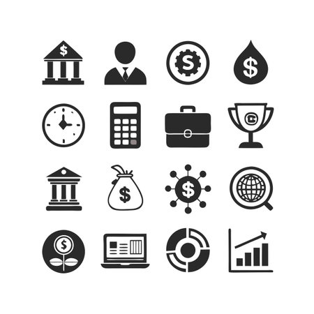 Finance and Banking Icon Set Collection Vector for UI Documents Websites and Mobile Applicationsのイラスト素材