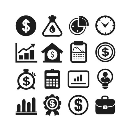 Finance and Banking Icon Set Collection Vector for UI Documents Websites and Mobile Applicationsのイラスト素材