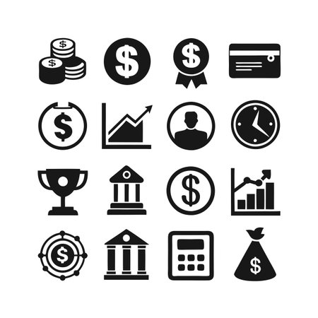 Finance and Banking Icon Set Collection Vector for UI Documents Websites and Mobile Applicationsのイラスト素材