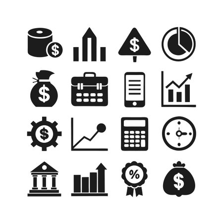 Finance and Banking Icon Set Collection Vector for UI Documents Websites and Mobile Applicationsのイラスト素材