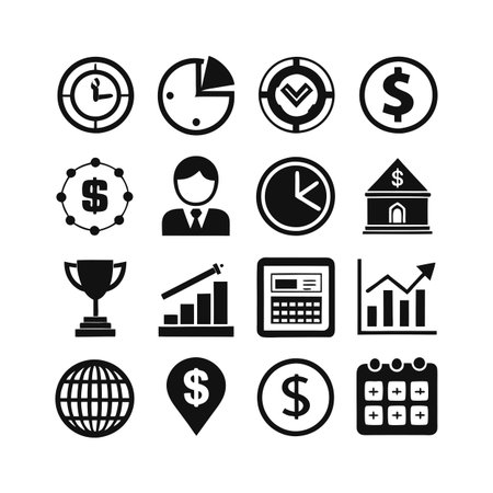 Finance and Banking Icon Set Collection Vector for UI Documents Websites and Mobile Applicationsのイラスト素材