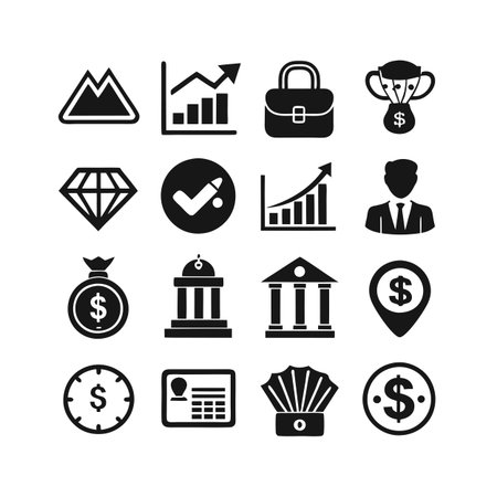 Finance and Banking Icon Set Collection Vector for UI Documents Websites and Mobile Applicationsのイラスト素材