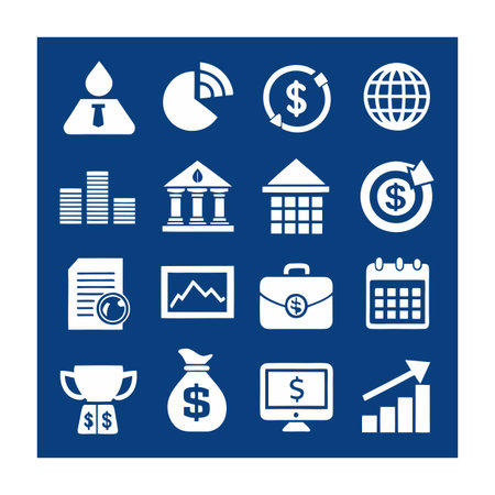 Finance and Banking Icon Set Collection Vector for UI Documents Websites and Mobile Applicationsのイラスト素材