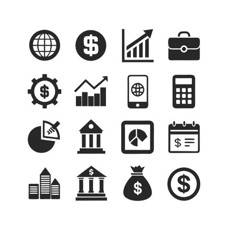 Finance and Banking Icon Set Collection Vector for UI Documents Websites and Mobile Applicationsのイラスト素材