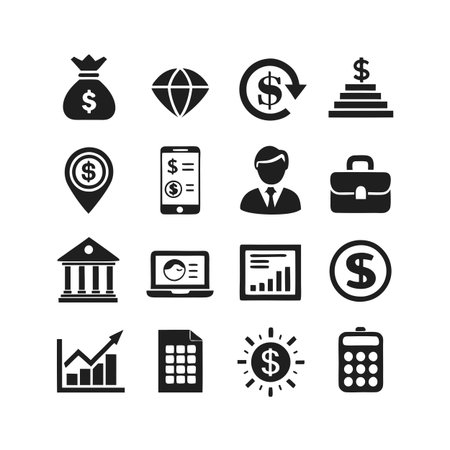 Finance and Banking Icon Set Collection Vector for UI Documents Websites and Mobile Applicationsのイラスト素材