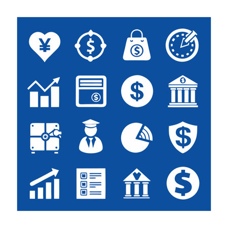 Finance and Banking Icon Set Collection Vector for UI Documents Websites and Mobile Applicationsのイラスト素材