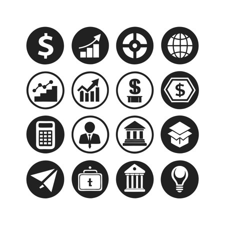 Finance and Banking Icon Set Collection Vector for UI Documents Websites and Mobile Applicationsのイラスト素材