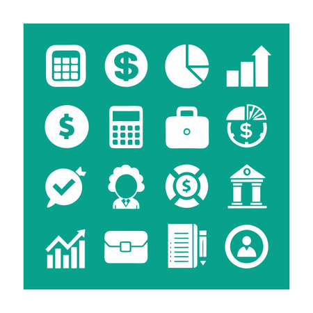 Finance and Banking Icon Set Collection Vector for UI Documents Websites and Mobile Applicationsのイラスト素材