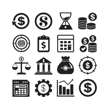 Finance and Banking Icon Set Collection Vector for UI Documents Websites and Mobile Applicationsのイラスト素材