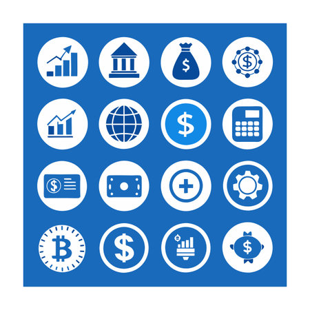 Finance and Banking Icon Set Collection Vector for UI Documents Websites and Mobile Applicationsのイラスト素材