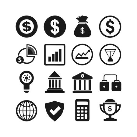 Finance and Banking Icon Set Collection Vector for UI Documents Websites and Mobile Applicationsのイラスト素材