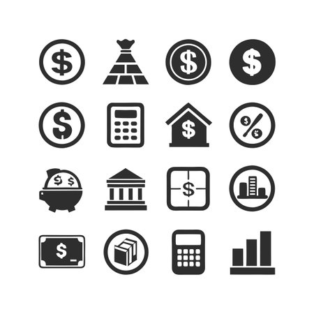 Finance and Banking Icon Set Collection Vector for UI Documents Websites and Mobile Applicationsのイラスト素材