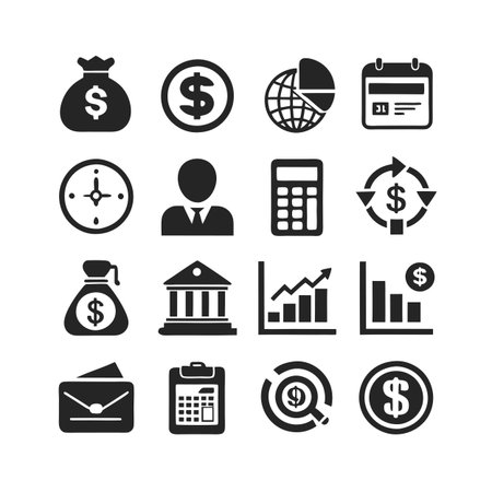 Finance and Banking Icon Set Collection Vector for UI Documents Websites and Mobile Applicationsのイラスト素材