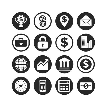 Finance and Banking Icon Set Collection Vector for UI Documents Websites and Mobile Applicationsのイラスト素材