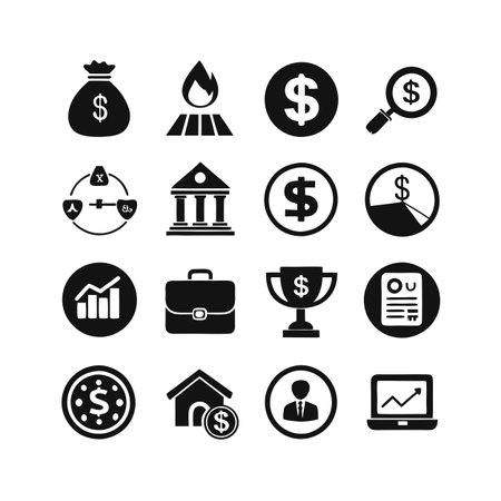Finance and Banking Icon Set Collection Vector for UI Documents Websites and Mobile Applicationsのイラスト素材