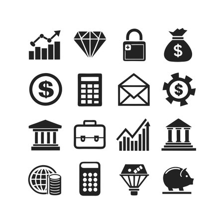 Finance and Banking Icon Set Collection Vector for UI Documents Websites and Mobile Applicationsのイラスト素材