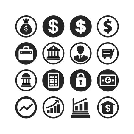 Finance and Banking Icon Set Collection Vector for UI Documents Websites and Mobile Applicationsのイラスト素材