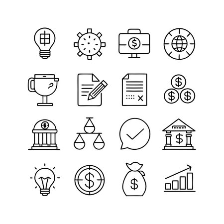 Finance and Banking Icon Set Collection Vector for UI Documents Websites and Mobile Applicationsのイラスト素材