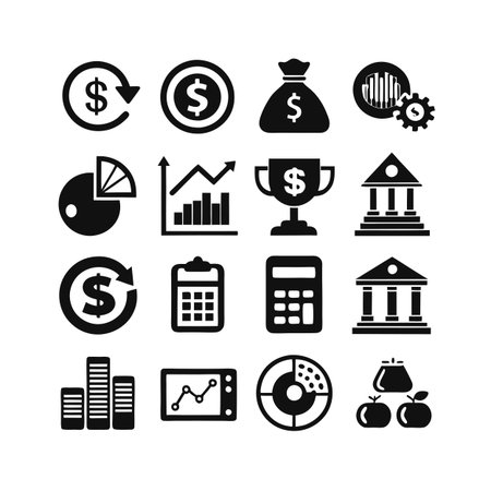 Finance and Banking Icon Set Collection Vector for UI Documents Websites and Mobile Applicationsのイラスト素材