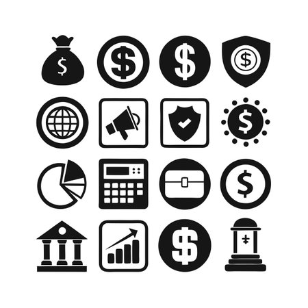 Finance and Banking Icon Set Collection Vector for UI Documents Websites and Mobile Applicationsのイラスト素材